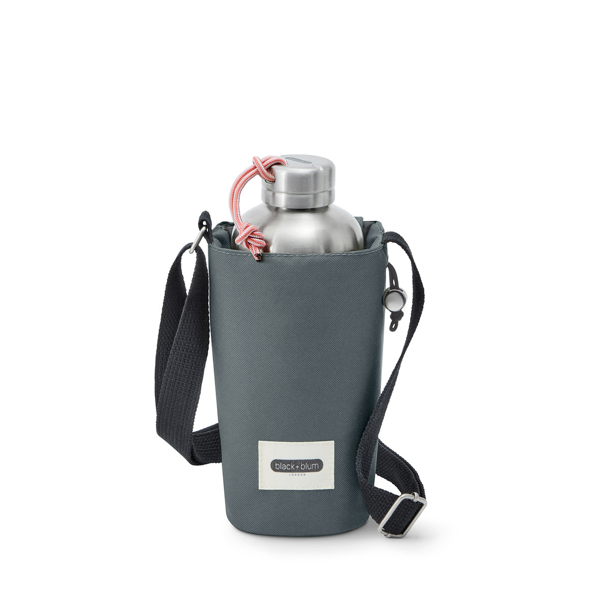 BLACK+BLUM bottle pouch, stylish and functional Flaschentasche in black, designed for carrying wine or beverages comfortably.
