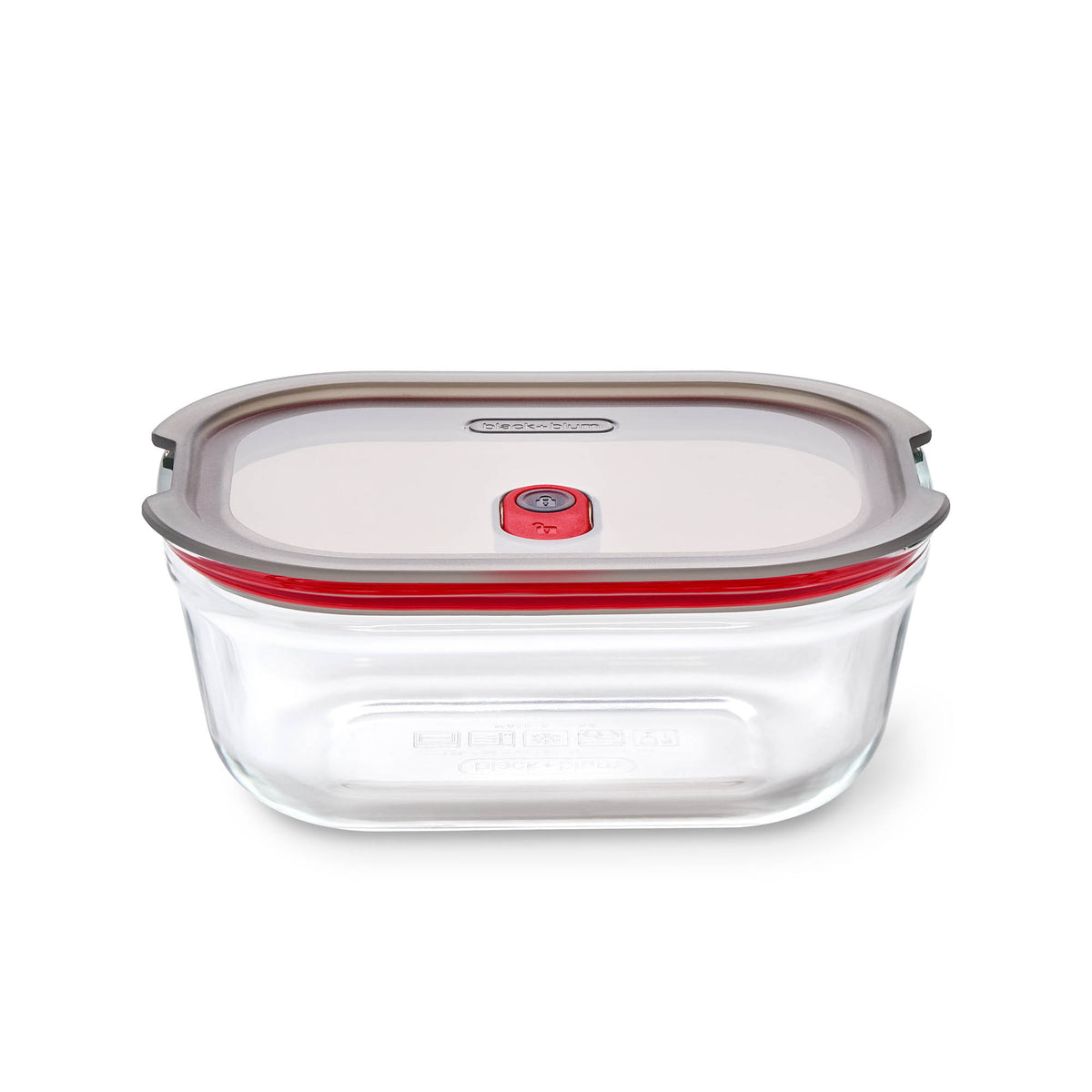 Black+Blum glass multifunctional storage jar with a sleek design, ideal for kitchen organization and food storage.
