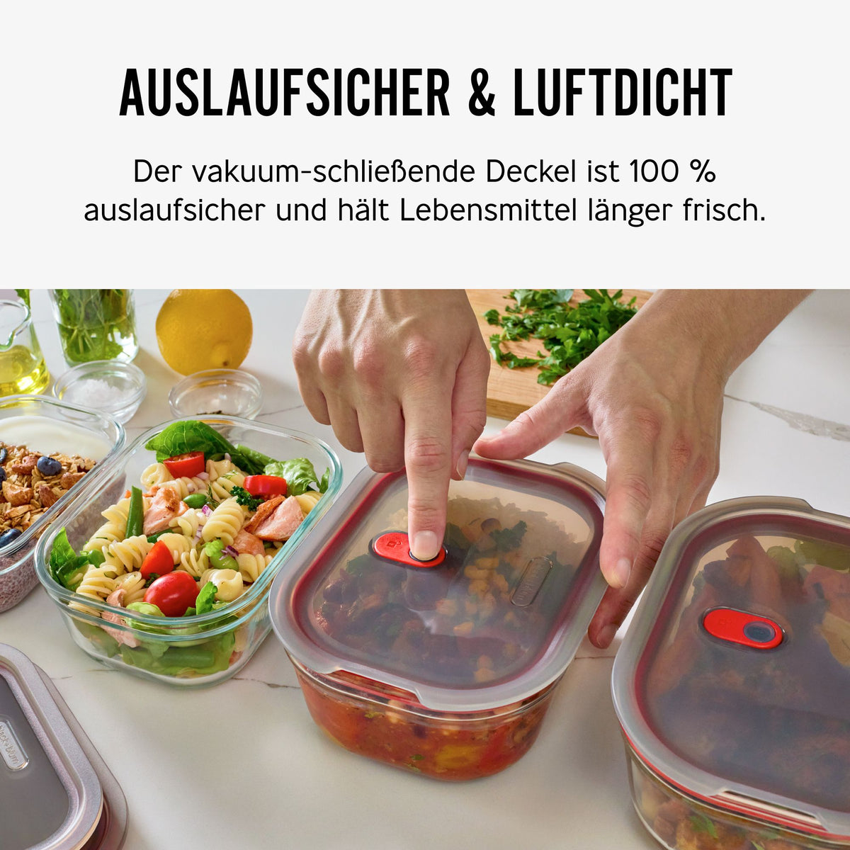 Black+Blum glass multifunction storage jar with a sleek design, ideal for kitchen organization and food storage.
