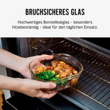 Black+Blum multifunction glass storage jar with secure lid, ideal for kitchen organization and food storage.
