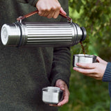 BLACK+BLUM DUO stainless steel insulated bottle, 1.4L, with sleek design and secure lid for hot and cold beverages
