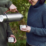 BLACK+BLUM DUO stainless steel insulated flask, 1.4L, with a sleek design for hot and cold beverages.
