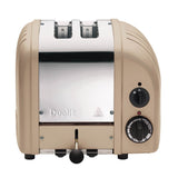 Dualit Newgen sandstein toaster with 2 slots, modern design, and stainless steel finish.