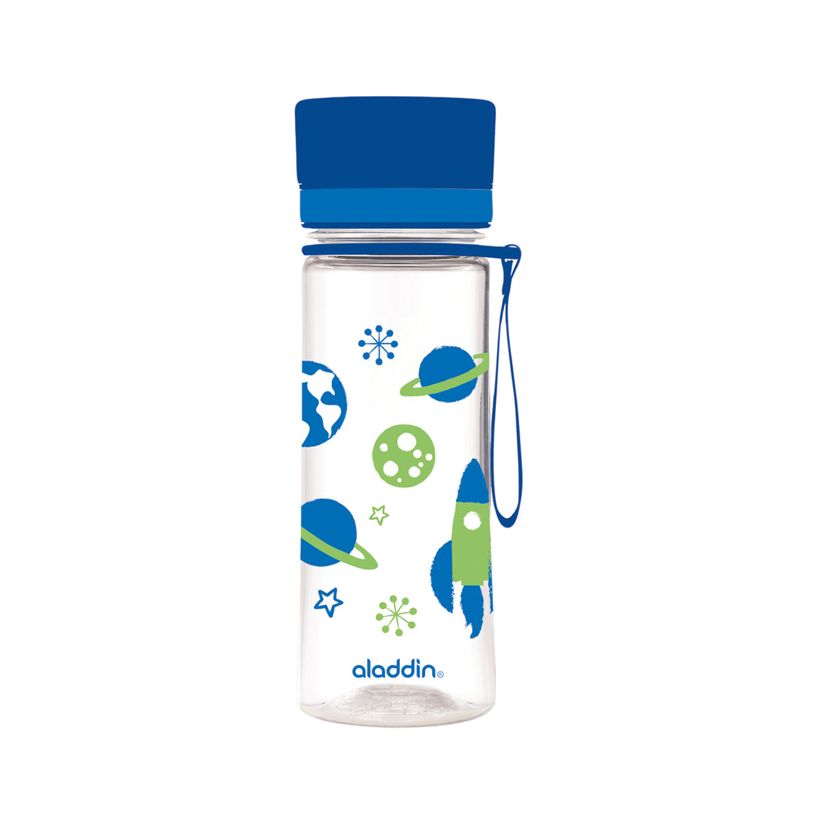 ALADDIN FIRST AVEO blue 350 ml Trinkflasche with a secure lid and ergonomic design for easy hydration on the go.