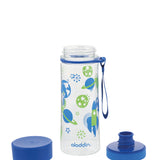 Blue ALADDIN FIRST AVEO Trinkflasche with 350 ml capacity, featuring a sleek design and secure screw-top lid.