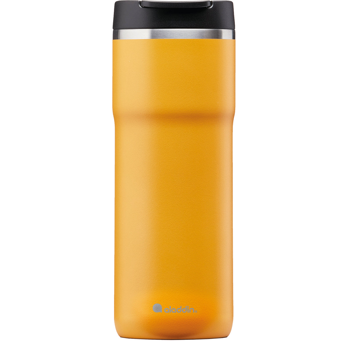 ALADDIN Barista thermobecher in Sonnen-Gelb with 470ml capacity, stainless steel travel mug with lid and durable design.