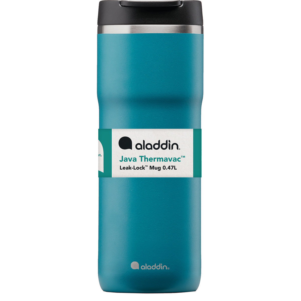 ALADDIN Barista marine-blue thermobecher with 470 ml capacity, stainless steel insulated travel mug on white background.