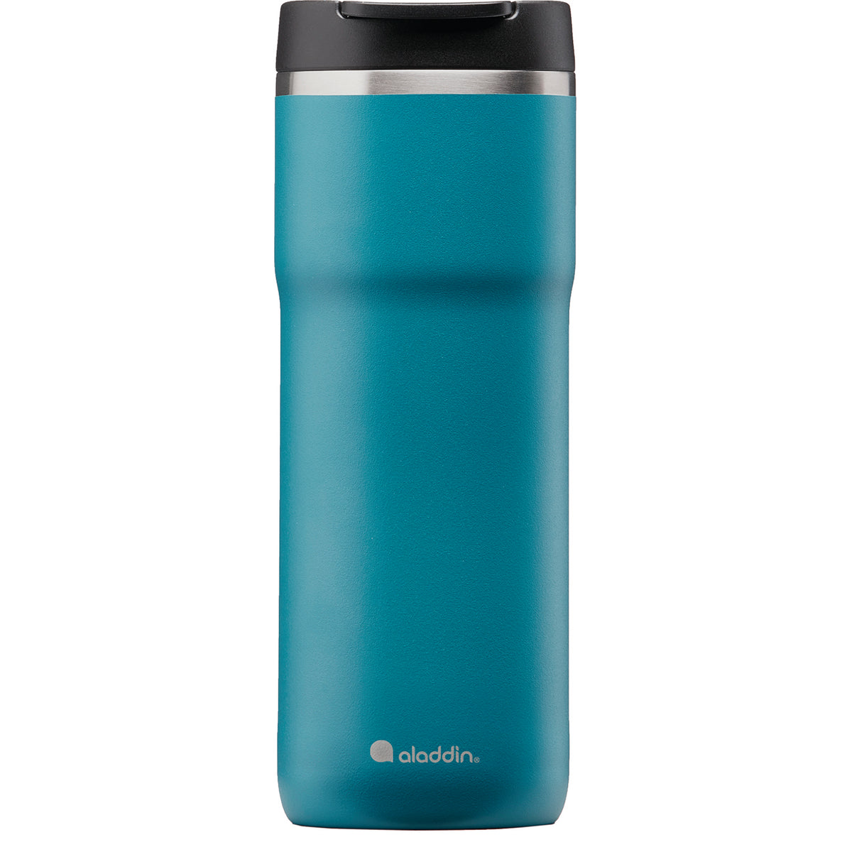 ALADDIN Barista marine-blue thermos tumbler with 470 ml capacity, stainless steel insulated drink container, close-up view.