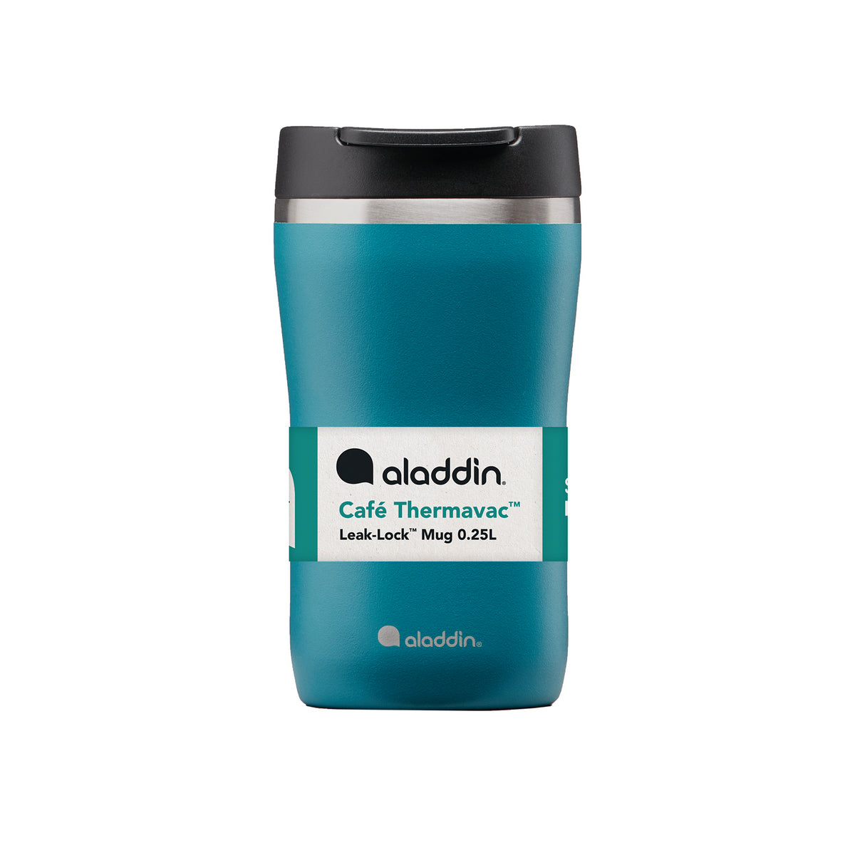 ALADDIN Barista marine-blue thermobecher with 250 ml capacity, stainless steel insulated travel mug for hot drinks.