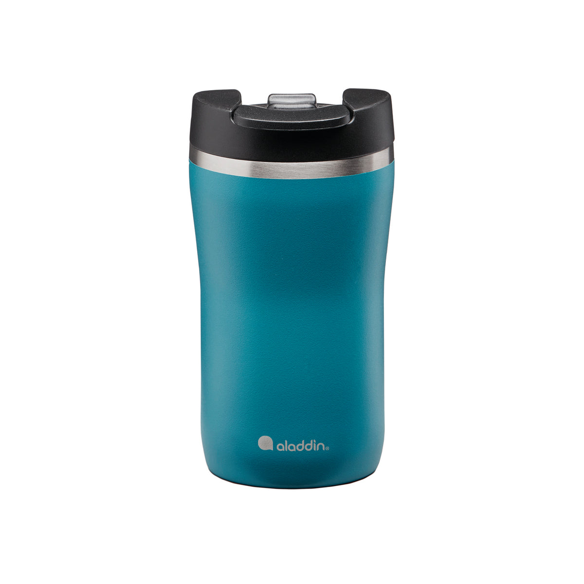 ALADDIN Barista marine-blue 250ml thermobecher with stainless steel insulation and spill-proof lid for hot beverages.