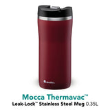 ALADDIN Barista thermobecher in burgundy, 350 ml, with stainless steel body and spill-proof lid, for hot and cold beverages.
