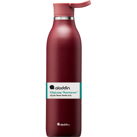ALADDIN City Loop insulated bottle in red, 600 ml, showing stainless steel body and secure screw-top lid.
