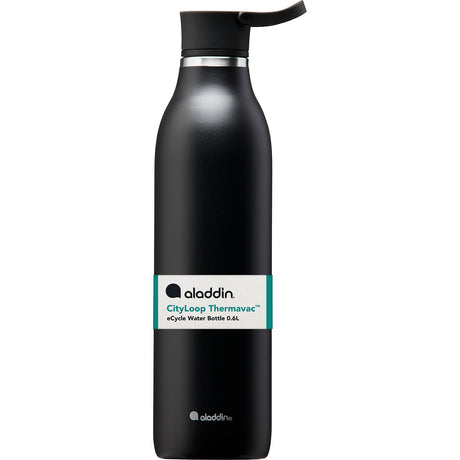 Black ALADDIN City Loop insulated bottle, 600ml, with sleek design and secure lid, perfect for keeping drinks hot or cold.