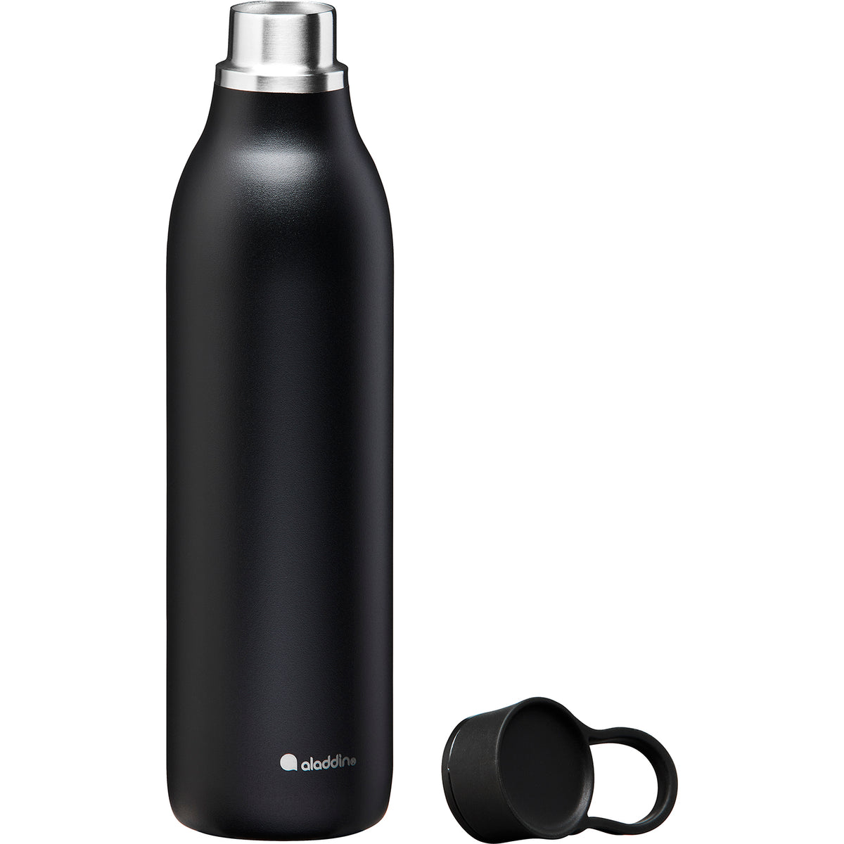 Black ALADDIN City Loop insulated bottle, 600 ml, designed for keeping drinks hot or cold.