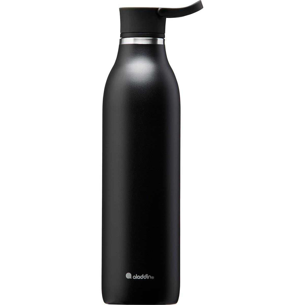 ALADDIN City Loop insulated bottle in black, 600 ml, showing a sleek design with a secure lid and double-wall insulation.