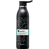 Black ALADDIN Isolierflasche City Loop with 600ml capacity, showing the insulated bottle with a sleek design.