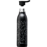 Black ALADDIN City Loop insulated flask, 600ml, with a sleek design perfect for keeping beverages hot or cold.