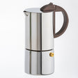 GNALI & ZANI Chicca espresso maker, stainless steel stovetop espresso pot with black handle, designed for rich coffee brewing.