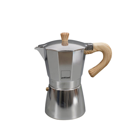 GNALI & ZANI Venezia aluminum espresso coffee maker with polished finish and classic stovetop design.