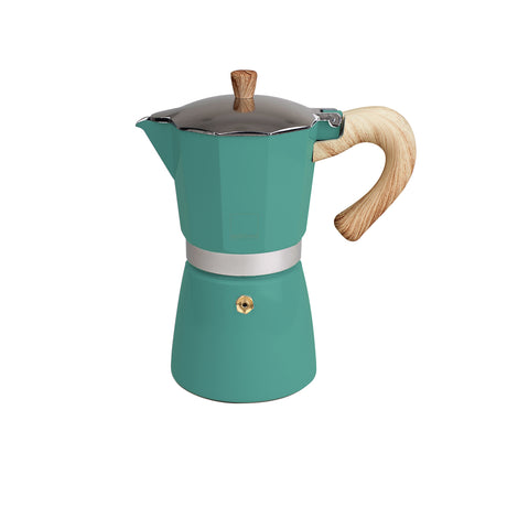 GNALI & ZANI Venezia petrol espresso maker, stovetop espresso pot with a sleek design and metallic finish.