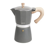 GNALI & ZANI Venezia espresso maker in gray, stovetop coffee pot with classic design and metallic finish.