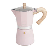 GNALI & ZANI Venezia pink espresso maker, stovetop espresso pot with sleek design and polished finish.