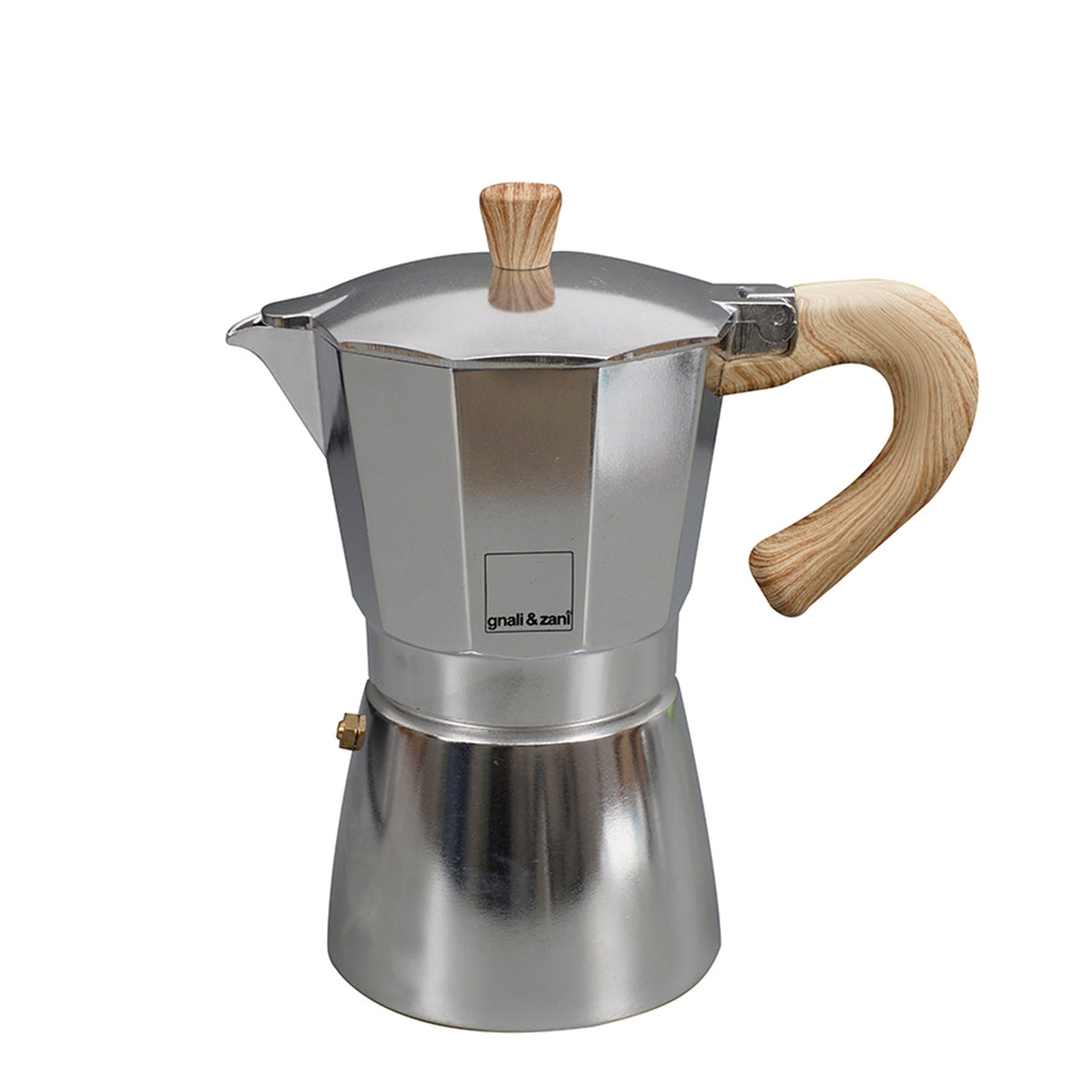GNALI & ZANI Venezia aluminum espresso maker with sleek design, perfect for traditional stovetop coffee brewing.