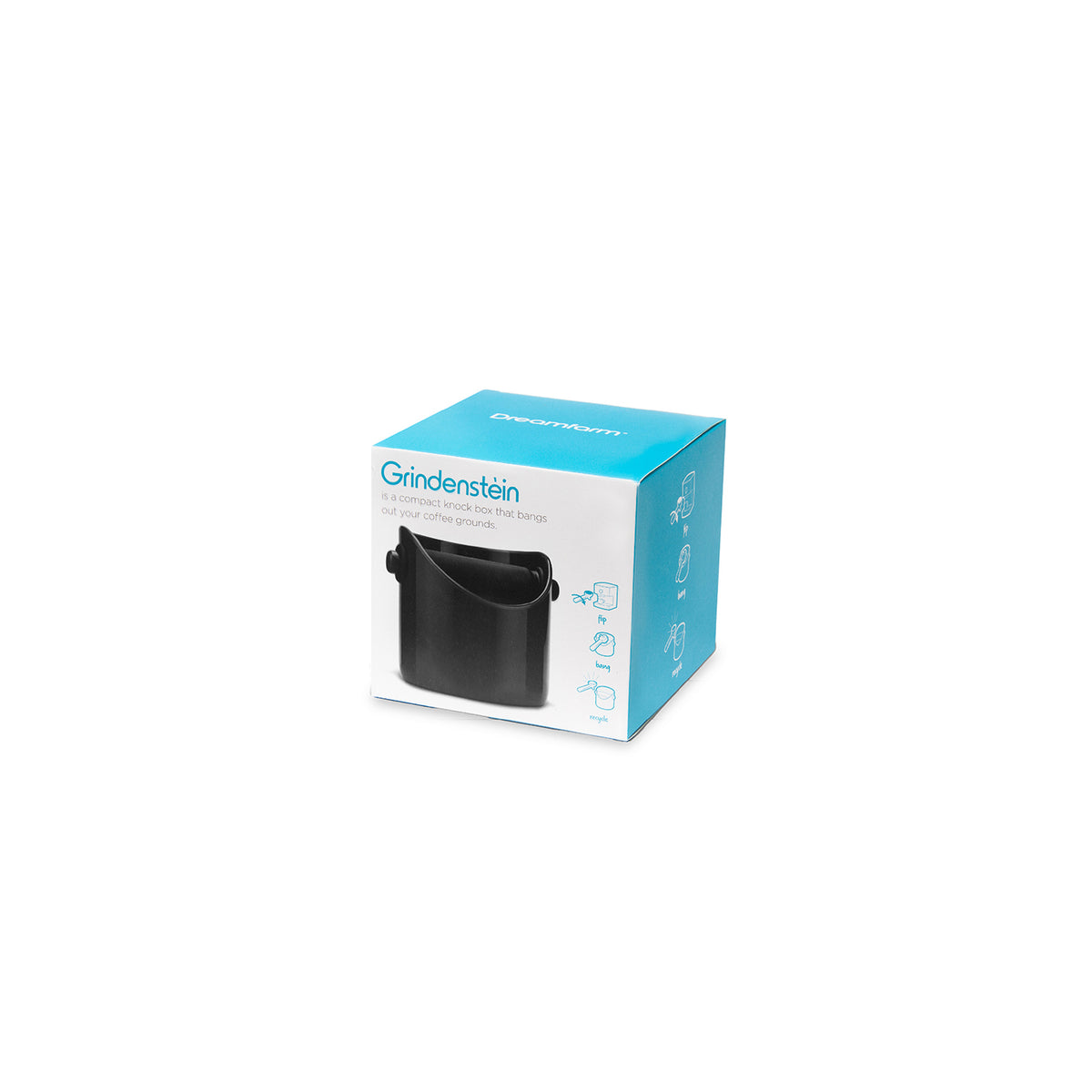 DREAMFARM Kaffeesatz-Behälter for coffee grounds disposal, with a sleek container design and lid for kitchen use.