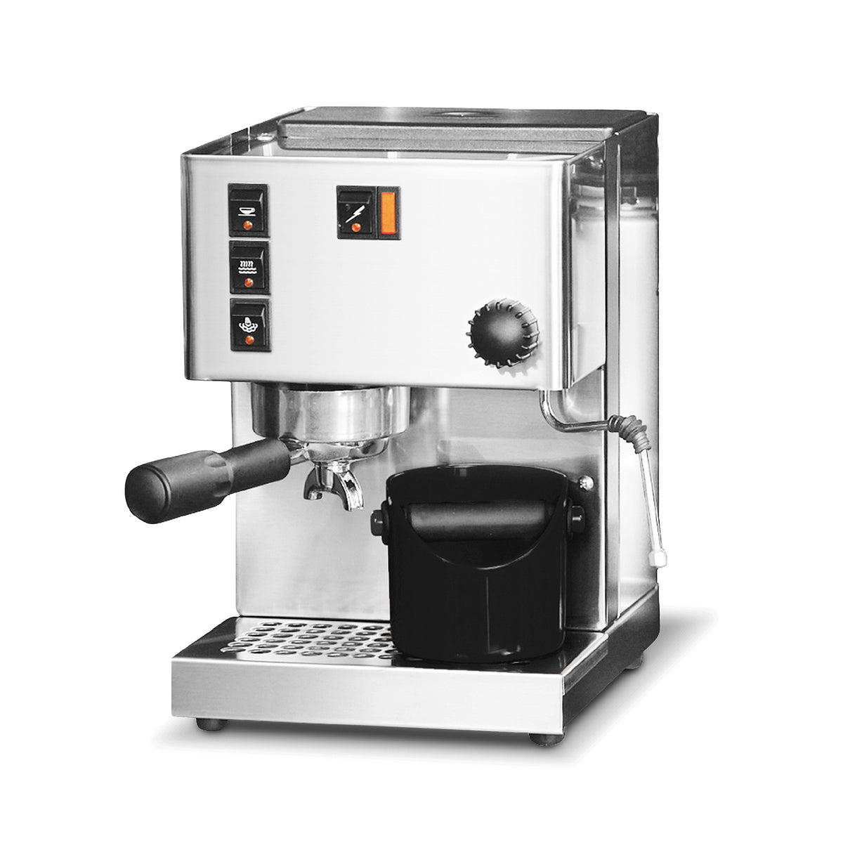 DREAMFARM Kaffeesatz-Behälter for grinding station, compact container with lid for coffee grounds, black plastic design