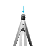 DREAMFARM black kitchen tongs, CLONGS style, stainless steel construction, suitable for cooking and serving.