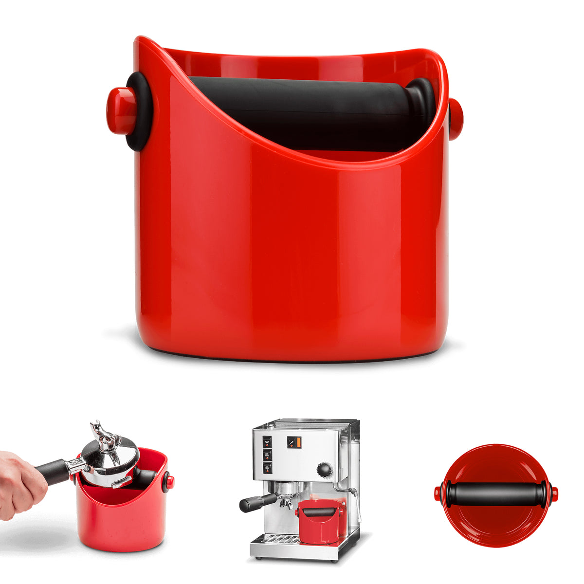 DREAMFARM Kaffeesatz-Behälter for coffee grounds storage, sleek design, durable container, ideal for coffee enthusiasts.