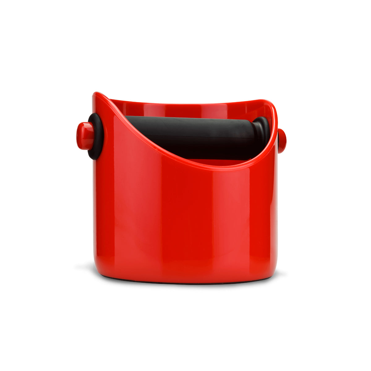 DREAMFARM Kaffeesatz-Behälter for coffee grounds, black plastic container with lid, designed for used coffee grounds disposal.