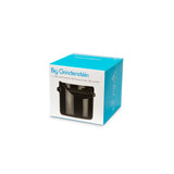 DREAMFARM Kaffeesatz-Behälter for coffee grounds disposal, black plastic container with lid, designed for coffee brewing accessories.