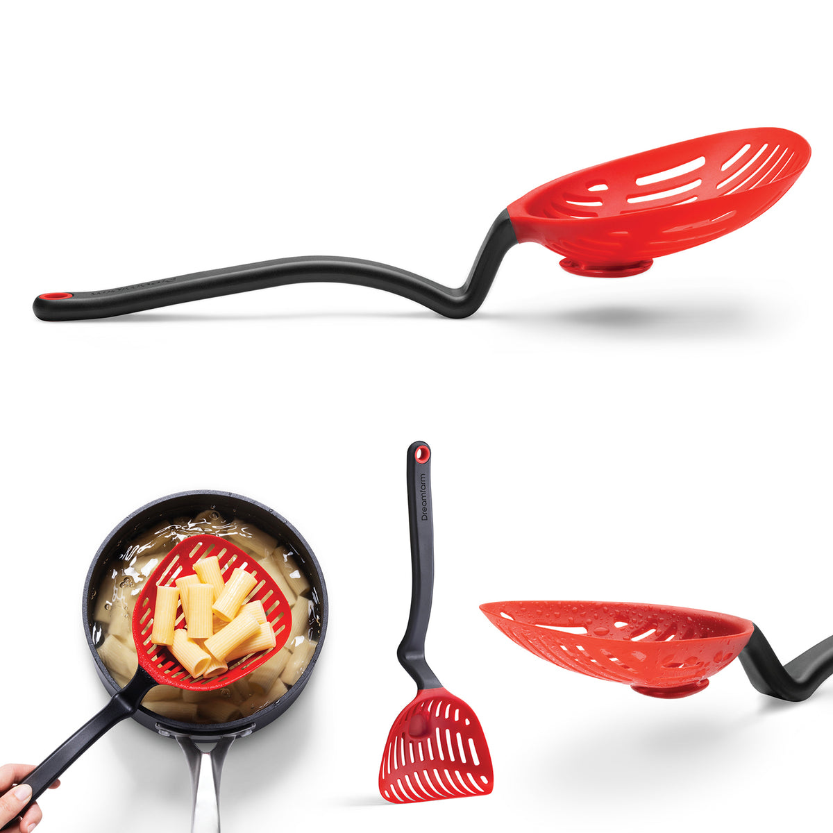 DREAMFARM Schaumkelle inkl. Tropfschale, big size, kitchen utensil for scooping and draining foam or liquids.