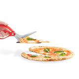 DREAMFARM Pizzaschere, SCIZZA pizza cutter with stainless steel blade and black handle for easy pizza slicing.