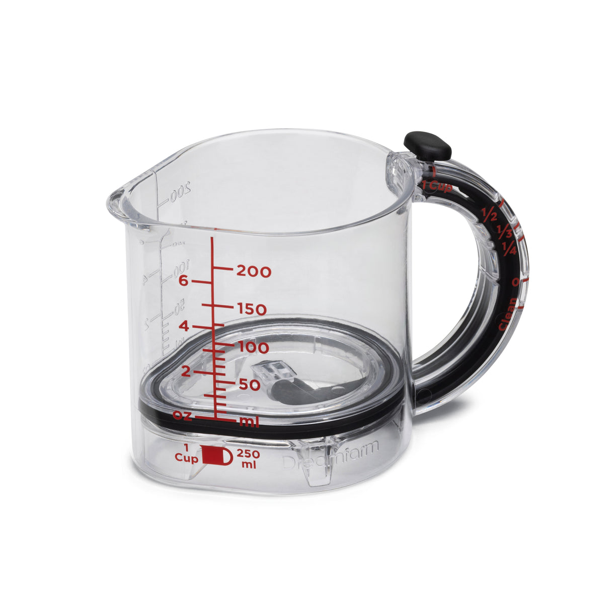 DREAMFARM Messbecher measuring cup with clear markings and handle, made of durable plastic for precise liquid measurement