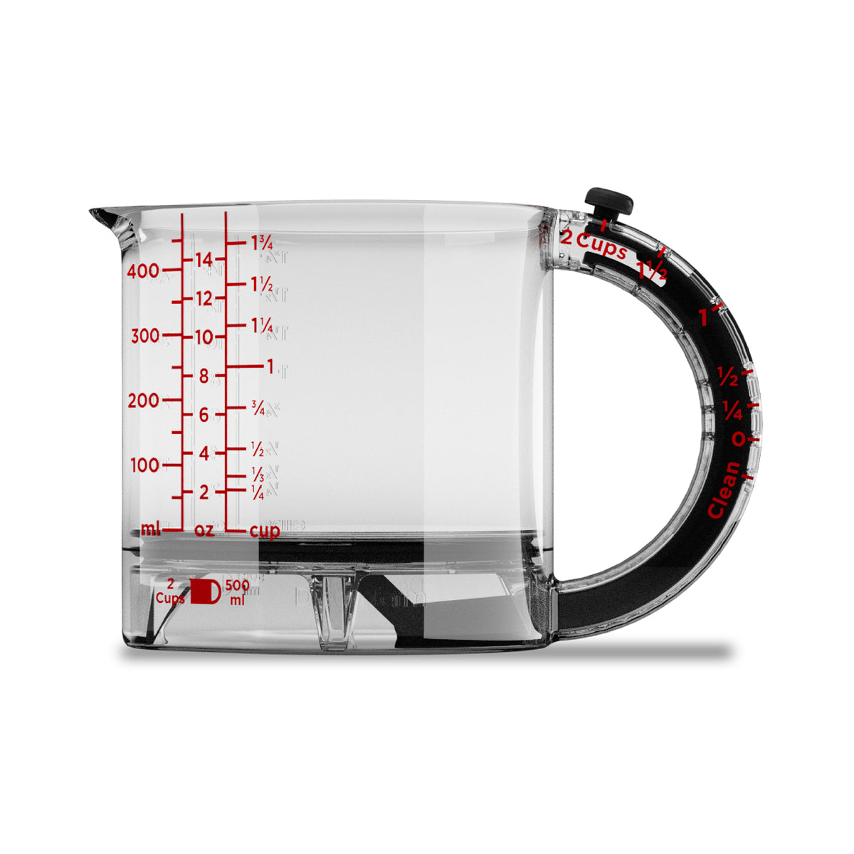DREAMFARM messbecher measuring cup with clear markings and a sturdy handle for accurate liquid measurements.