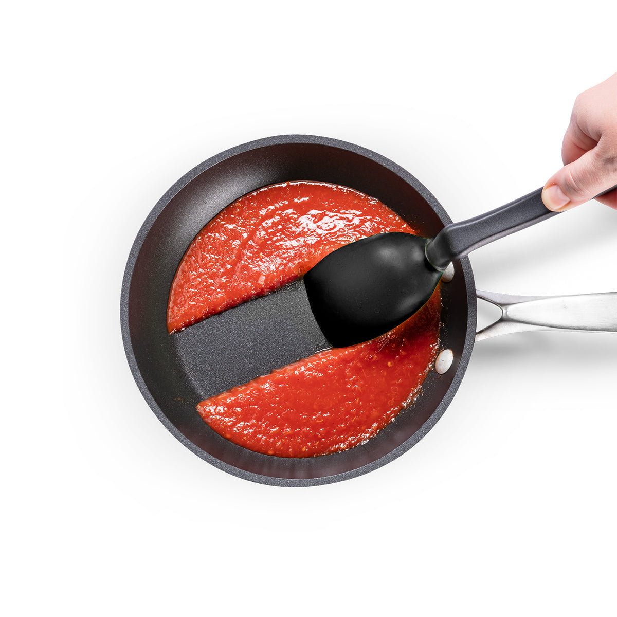 DREAMFARM 3-in-1 Kochlöffel (Spoon) with ergonomic handle, stainless steel design, and versatile cooking features.