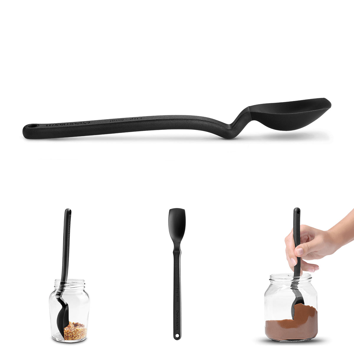 DREAMFARM MINI SUPOON cooking spoon with a wooden handle, ideal for stirring and serving in the kitchen.