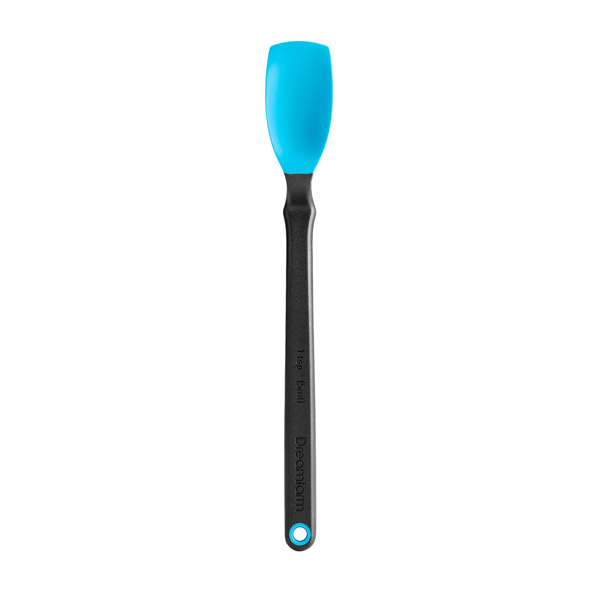 DREAMFARM mini soup spoon, stainless steel cooking utensil with a sleek handle, ideal for stirring and serving soups.