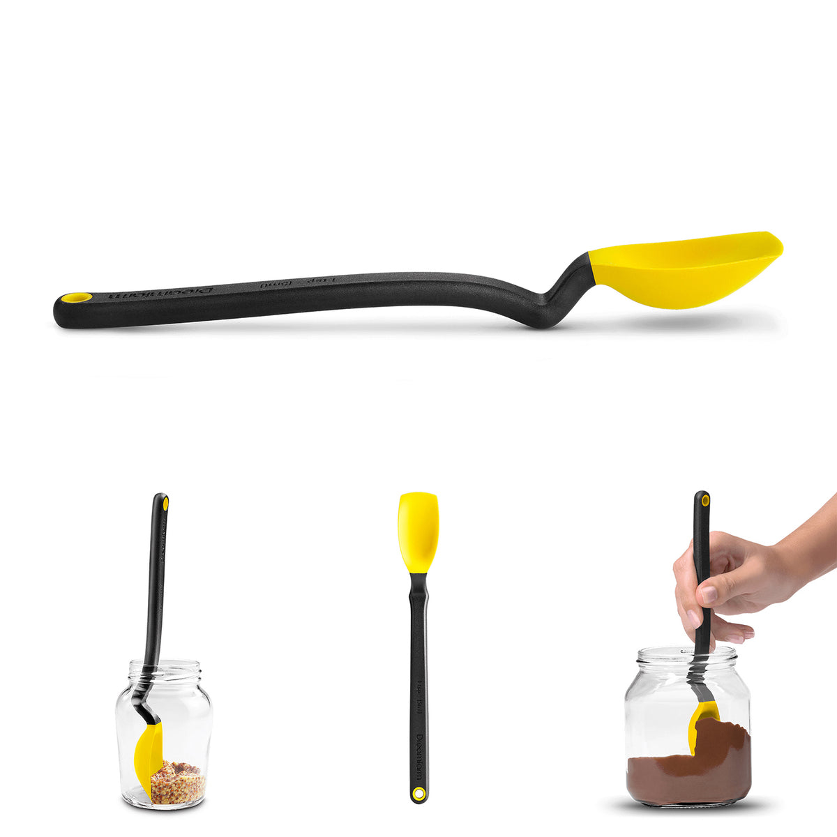 DREAMFARM MINI SUPOON cooking spoon with wooden handle, small kitchen utensil for stirring and serving.