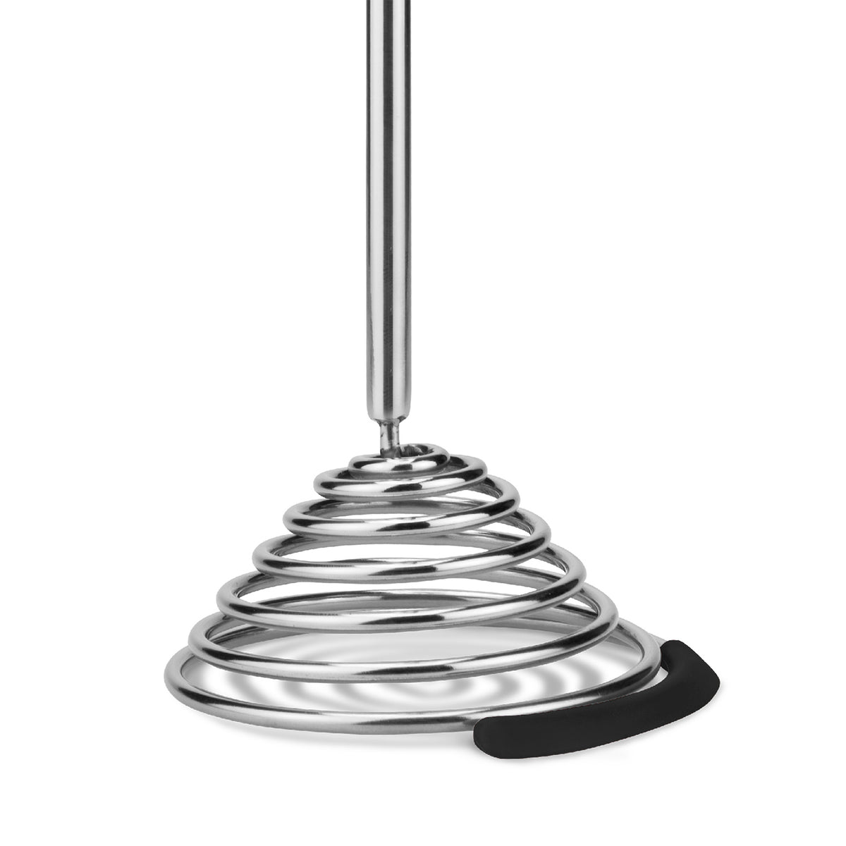 DREAMFARM SMOOD black 29cm potato masher with ergonomic handle for mashing potatoes and soft foods.
