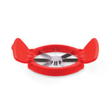 DREAMFARM apple slicer FLAPPLE in red, 12.6 cm, with four evenly spaced blades for easy apple cutting.