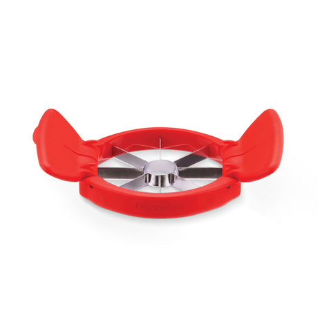 DREAMFARM apple slicer FLAPPLE in red, 12.6 cm, with four evenly spaced blades for easy apple cutting.