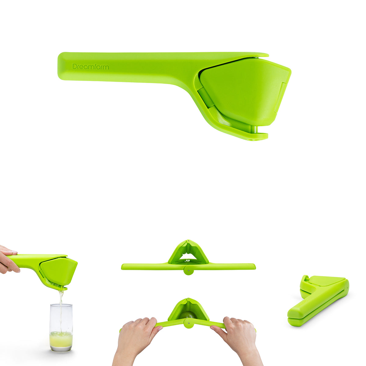 DREAMFARM orange juicer FLUICER with ergonomic handle and durable construction for fresh citrus juice extraction.