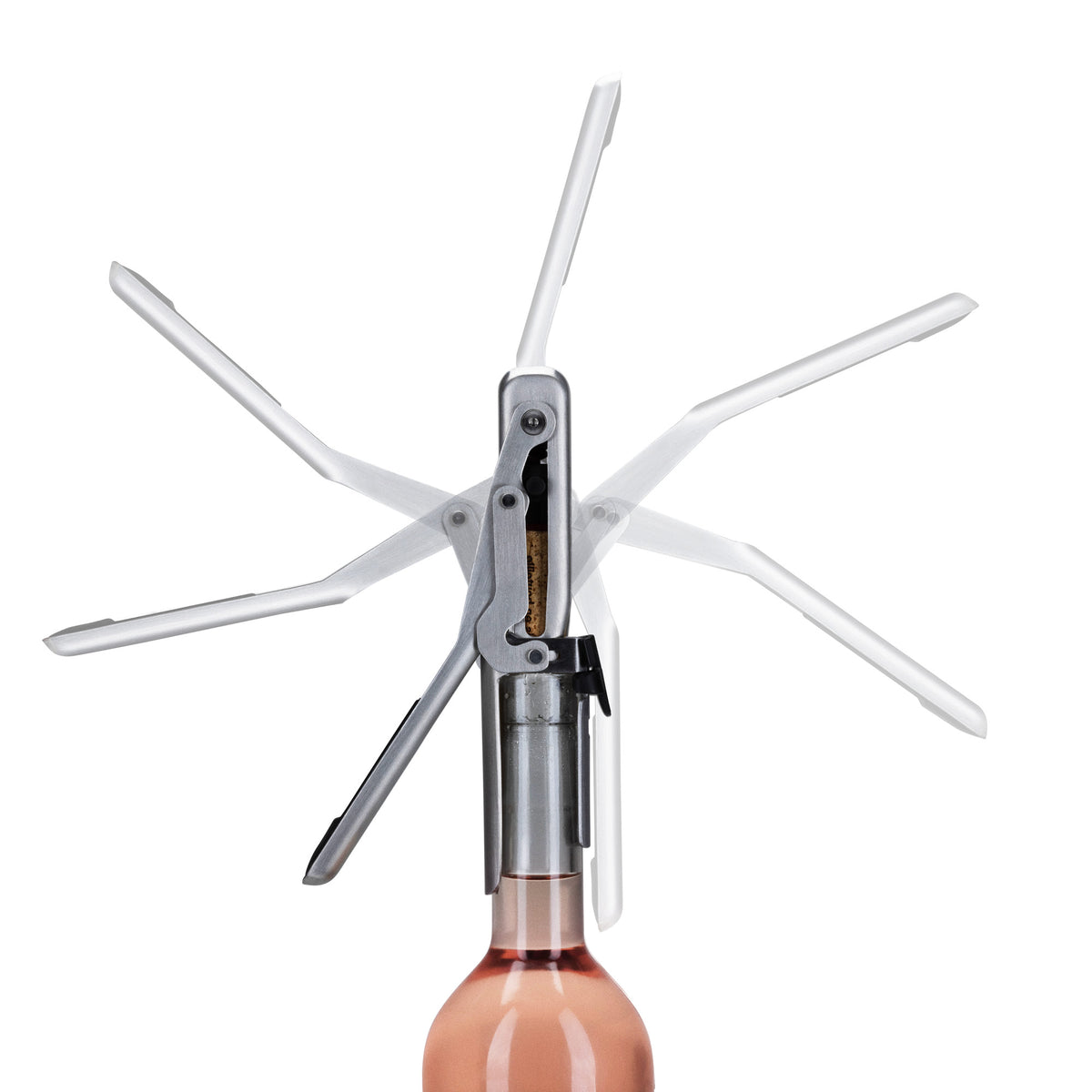 DREAMFARM stainless steel corkscrew with 17.5 cm length, featuring a sturdy handle and spiral for opening wine bottles.