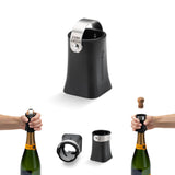 Dreamfarm Champop corkenclosure, a reusable bottle stopper with a sleek design for sealing wine or beverage bottles.