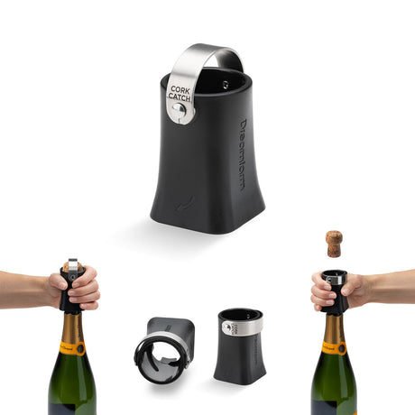Dreamfarm Champop corkenclosure, a reusable bottle stopper with a sleek design for sealing wine or beverage bottles.
