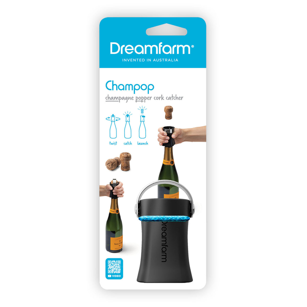 Dreamfarm Champop cork stopper for bottles, made of durable material, with a sleek design for sealing and preserving liquids.