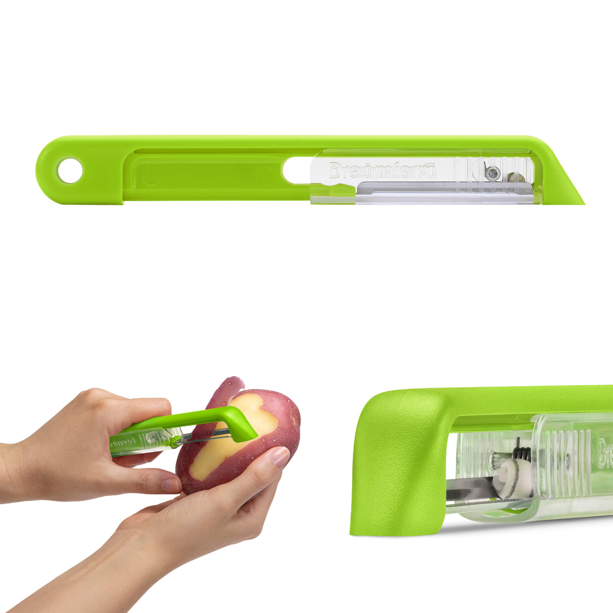 DREAMFARM green Y-Schäler sharp vegetable peeler with ergonomic handle on white background
